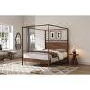 Canopy Bed Frame, Solid Wood Platform Bed with Four Poster Design, Slide Rails for Curtains, No Box Spring Needed-Baofuwish - 3 of 4