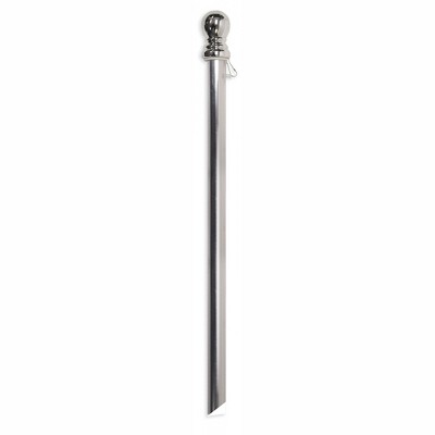 Evergreen Chrome Finish Aluminum Flag Pole with Anti Wrap Tube, 56 inches Flag Pole Hardware for The Home