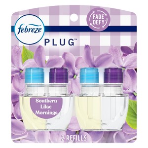 Febreze Plug Dual Refill Air Freshener Southern Lilac Mornings - 2ct - 1 of 4