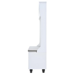5-in-1 Hall Tree Storage Bench with Comfort Cushion and Shutter-Shaped Doors - 1 of 4