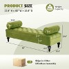 KWPZQEB Upholstered Bench for Bedroom End of Bed, Velvet Padded Bench with 2 Pillows & Solid Wood Legs, Comfy Ottoman for Living Room, Entryway - 4 of 4