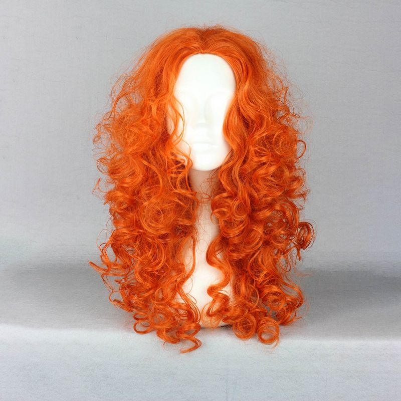Unique Bargains Curly Women's Wigs 22" Orange with Wig Cap, 2 of 7