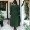 Anna-Kaci Women's Plus Size Casual Long Sleeve Smocked Chest Round Neck Flowy Tiered Maxi Dress - 4 of 4