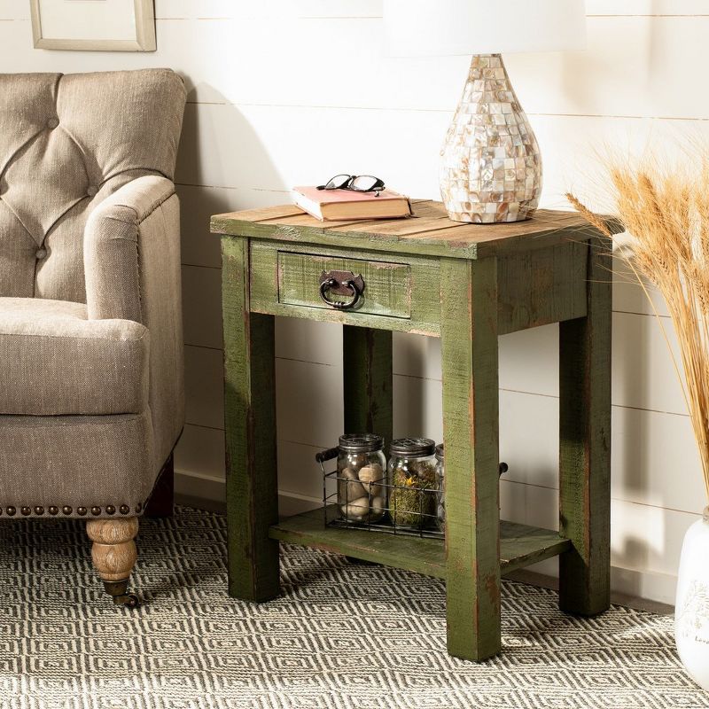 Alfred End Table - Antique Green - Safavieh., 2 of 10