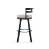 Amisco Render Upholstered Barstool Cream/Black: Faux Leather, Steel Frame, 300 lbs Capacity - 2 of 4