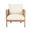 Christopher Knight Home Celeste Patio Rope Weaving Acacia Wood Upholstered Club Chair - 2 of 4