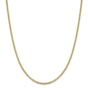 Black Bow Jewelry 10k Yellow Gold 2.4mm Flat Anchor Chain Anklet - 1 of 4
