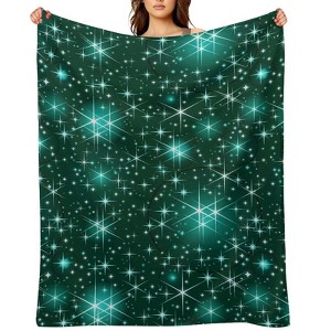 Christmas Star Pattern Christmas Throw Blanket Soft Fleece Christmas Blanket Cozy Flannel Throw for Couch Bed 60x80 inches - 1 of 1