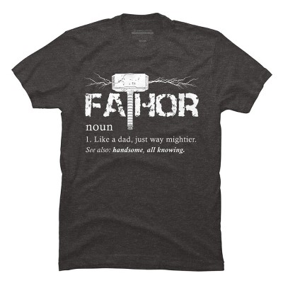 Men's Design By Humans Viking Mightier Hero Fa-Thor Dad By EijhaBuddha T-Shirt