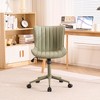 YOUNIKE Modern Home Office Chair Adjustable Swivel Desk Chair Leather Rolling Task Vanity Chair Seat Size 19.49"Wx16.93"Dx(17.91-22.64)"H - 3 of 4