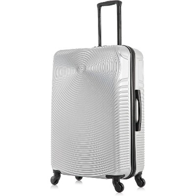 28-Inch Large Checked Hardside Luggage, Spinner Wheels, Durable Lightweight Suitcase with Handle & Trolley