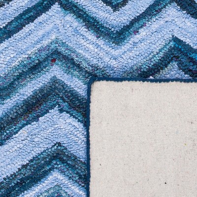 Handmade Blue Cotton Tufted 6' x 9' Area Rug