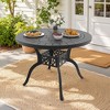 39" Black Cast Aluminum Outdoor Dining Table – Round Weather-Resistant Patio Table with Classic Design - 2 of 4
