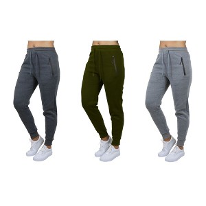 Galaxy Pro Star Women's Modern Fit  Fleece Lined Joggers-3 Pack - 1 of 2