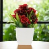 Unique Bargains Artificial Plants Spring Grass with Roses in Pot Plastic 6.3"x6.3"x6.3" 1 Pc - 2 of 4