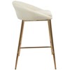 26" Glam Contemporary Counter Stool with Curved Upholstered Seat and Trestle-Style Base (Set of 2) for Kitchen, Bar - 3 of 4