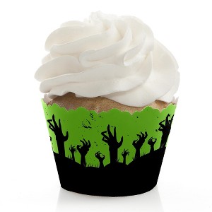Big Dot of Happiness Zombie Zone - Halloween or Birthday Zombie Crawl Party Decorations - Party Cupcake Wrappers - Set of 12 - 1 of 4