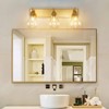 Rennnsan Frondra 27" W Hardwired 3 - Light Dome Glass Modern Dimmable Wall Sconce in Gold - 4 of 4