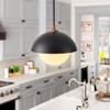 Dewdrop Farmhouse Black 1-Light Classic Bowl Shape Dimmable Pendant Light - 3 of 4