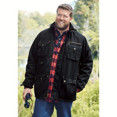 Boulder Creek by KingSize 9 Pocket Twill Utility Jacket With Removable Hood - 5XL, Olive — фото 6