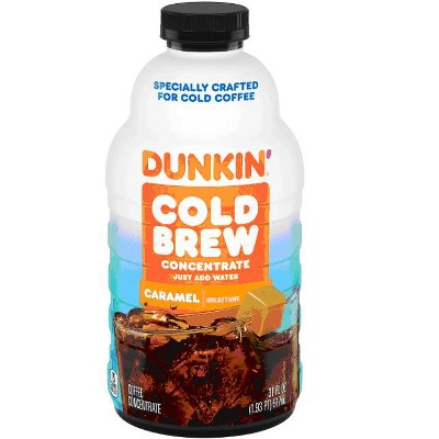 Dunkin Caramel Flavored Cold Brew Coffee Concentrate, 31 Oz. (Pack of 2)