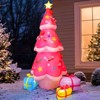 FUN LITTLE TOYS 7 FT Inflatables Christmas Tree Pink Decoration Outdoor, Giant Christmas Inflatable Blow Up Tree Yard Decorations - 3 of 4