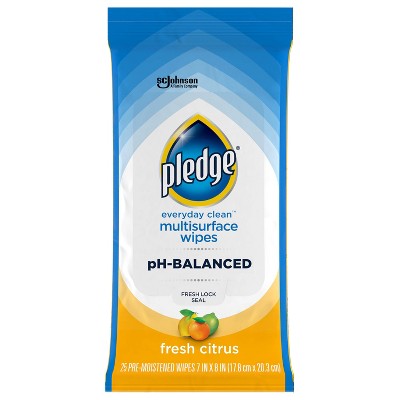 Pledge Multisurface Cleaning Wipes Fresh Citrus - 25ct