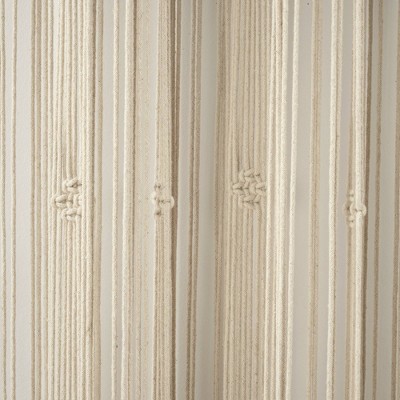 Neutral Cotton Macrame Tassel Light-Filtering Curtain Panel