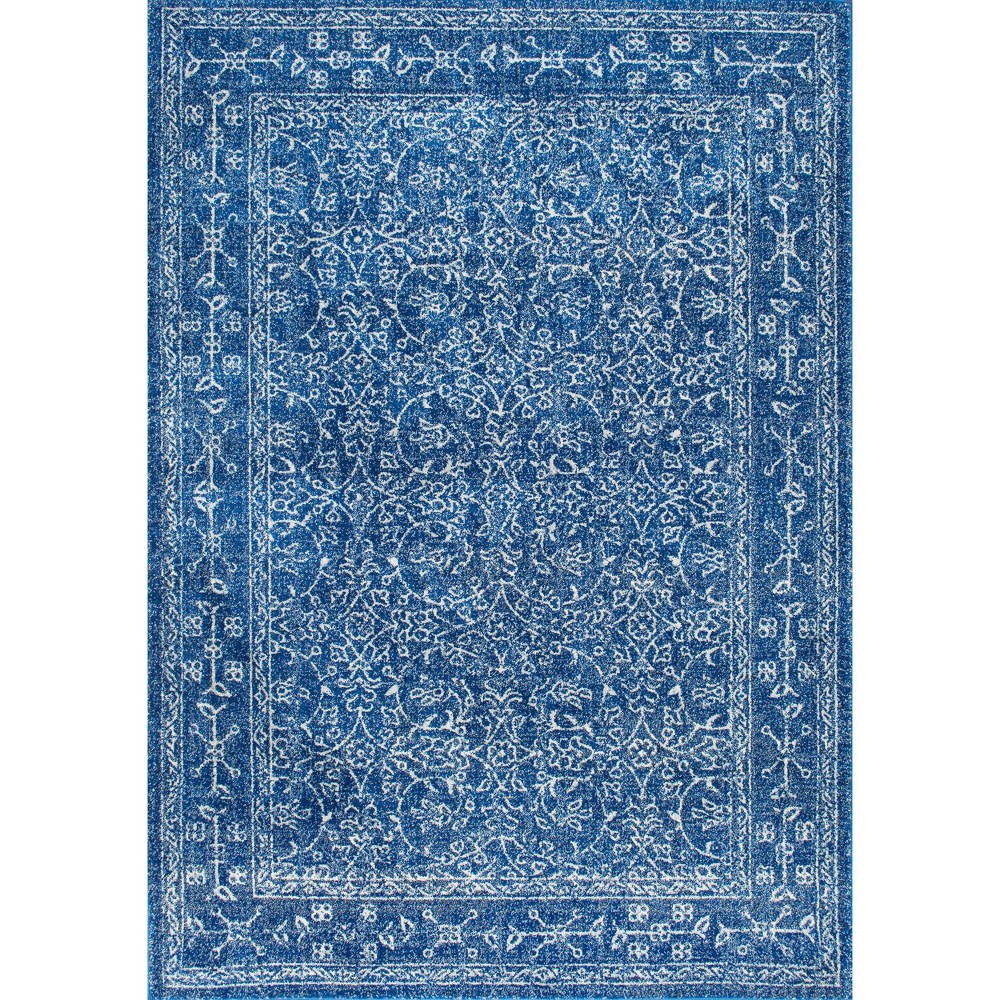 6'7inx9' Vintage Waddell Area Rug Dark Blue - nuLOOM