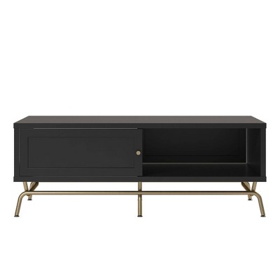 CosmoLiving Nova 53'' Rectangular Black and Gold Coffee Table with Storage