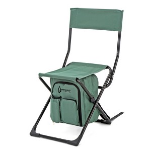 Arrowhead Outdoor Multi-Function 3-in-1 Compact Camp Chair: Backpack, Stool & Insulated Cooler, w/Bottle Holder & Storage Bag, Hiking (Forest Green) - 1 of 4