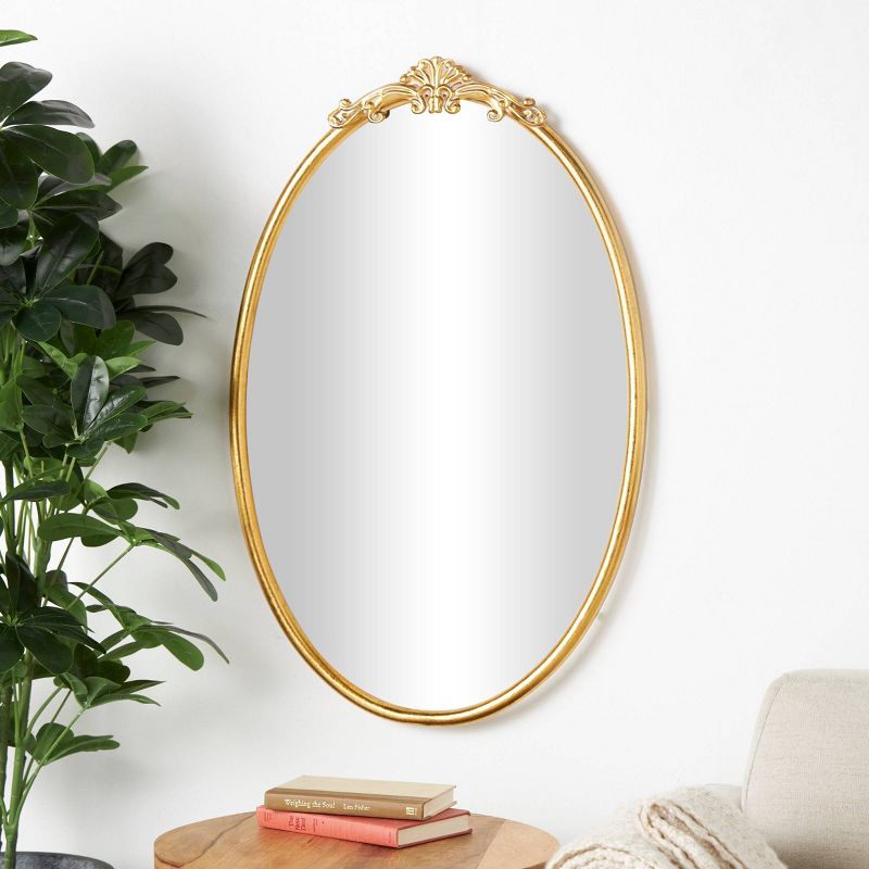 Olivia &#38; May 38&#34;x24&#34; Metal Ornate Baroque Oval Wall Mirror Gold, 2 of 8