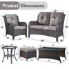 Gymojoy 7 Piece Outdoor Wicker Loveseat Sofa with Patio Chairs with Coffee Table and Ottoman Sets - 3 of 4