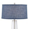Pacific Coast Lighting Simple 29 1/2" Tall Modern Coastal End Table Lamp Clear Glass Single Blue Shade Living Room Bedroom Bedside Nightstand House - 3 of 4