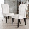 Set of 2 Badin KD Dining Chair Upholstered Tufted,beige-Christopher Knight Home - 3 of 4