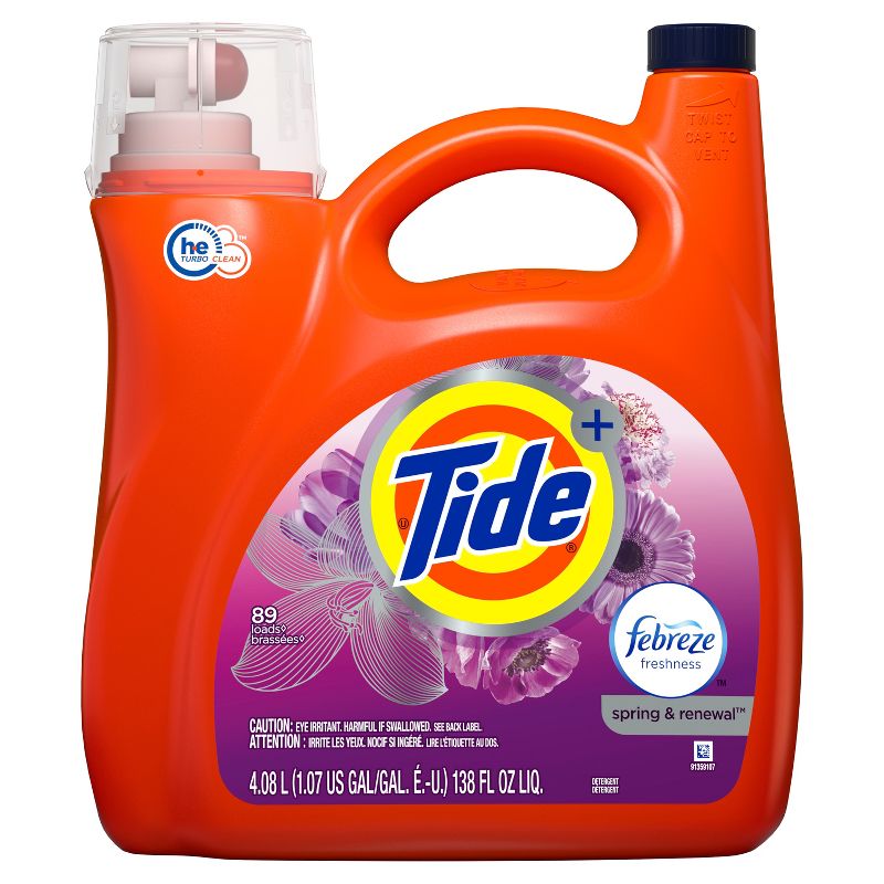 Tide Plus Febreze High Efficiency Liquid Laundry Detergent - Spring & Renewal, 4 of 5