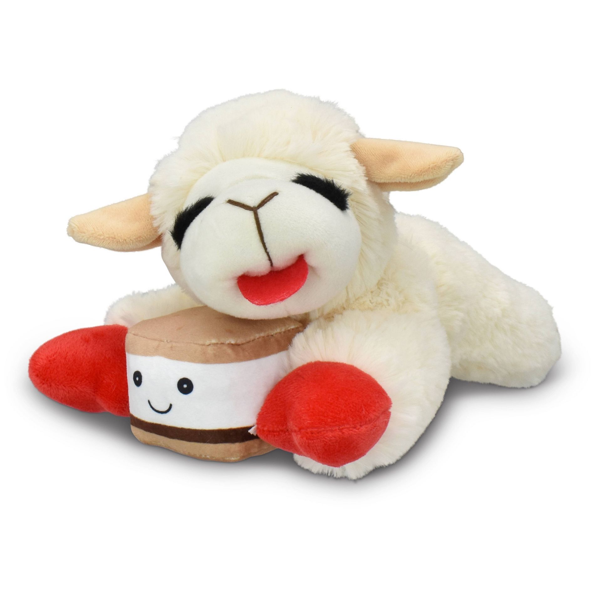 Multipet Lamb Chop Dog Interactive Plush Toy - White