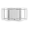 Black Bow Jewelry 10mm 10K White or Yellow Gold Flat Ridged Edge Standard Fit Band - 2 of 4