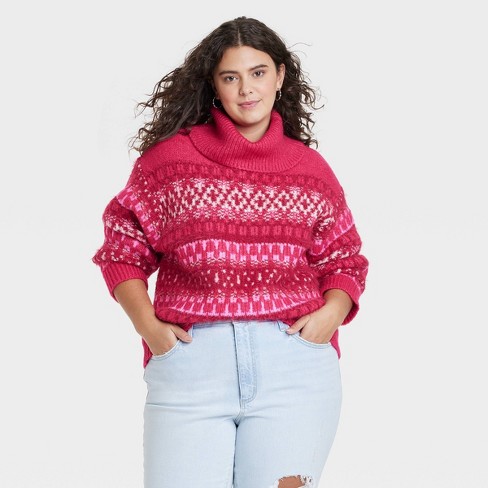 Pink on sale sweater target