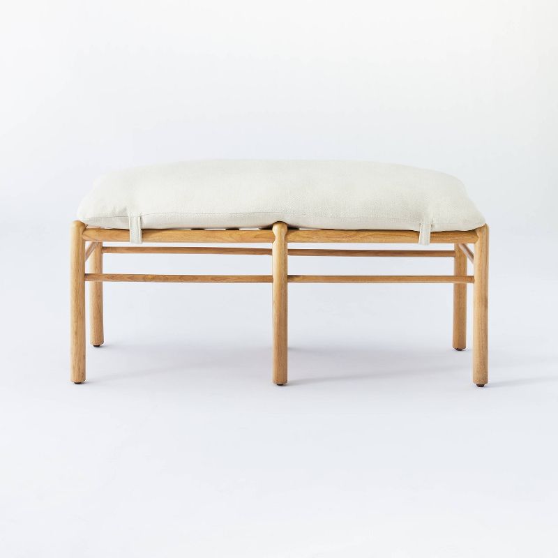 Emery Wood and Upholstered Bench with Straps Natural - Threshold&#8482; designed with Studio McGee, 4 of 12