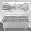 winado 60 in. 3 Compartment 304 Stainless Steel Sink With Backsplash - 3 of 4