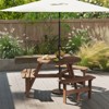 Tangkula 6-Person Round Picnic Table Set w/ 3 Built-in Benches 2" Umbrella Hole - 3 of 4