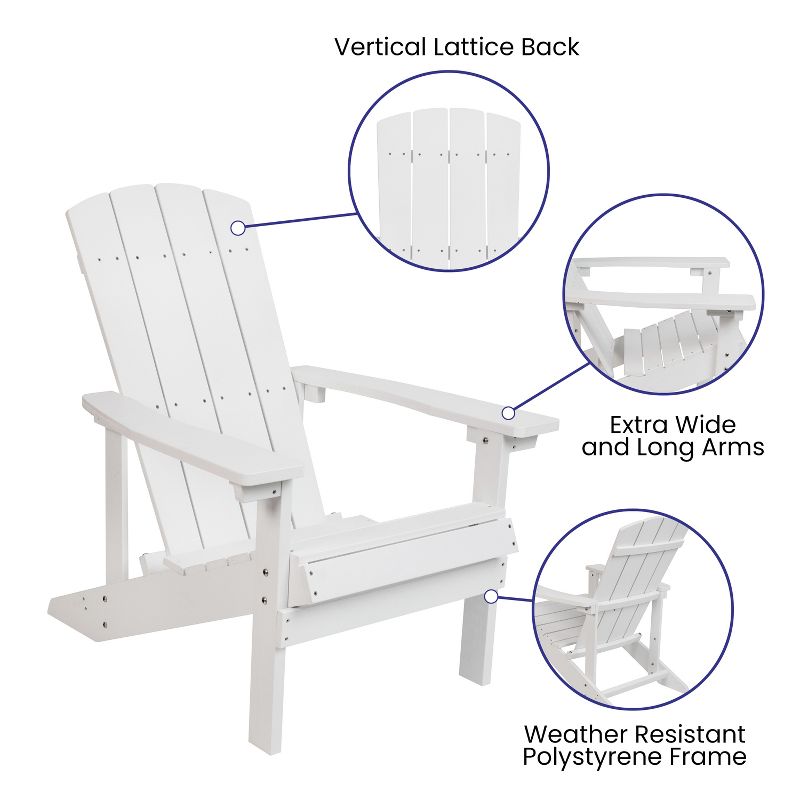 Flash Furniture Charlestown Commercial All-Weather Poly Resin Wood Adirondack Chair, 4 of 12