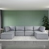 DHP Darcy Armless Chair for Modular Sectional Sofa, Gray Linen - 4 of 4