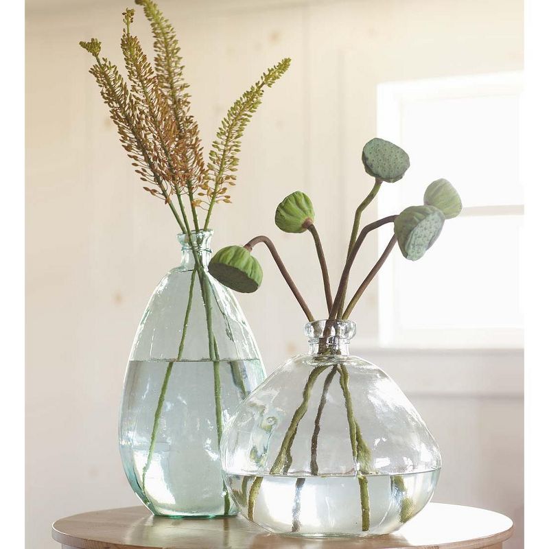 Clear Recycled Glass Balloon Vases, Set of 2 in Tall & Askew, 2 of 3
