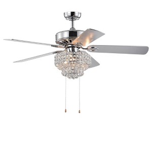 52" x 52" x 25" Bryanya Lighted Ceiling Fan Silver - Warehouse Of Tiffany - 1 of 4