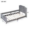 NicBex Twin Size Upholstered Daybed with Rabbit Ear Shaped/Classic Stripe Shaped Headboard for Boys/Girls - 3 of 4