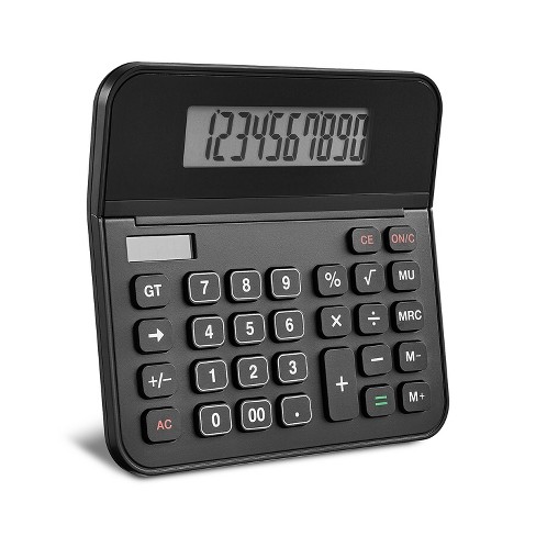 TRU RED Staples 10-Digit Battery/Solar Powered Basic Calculator Black  (TR250/ST250-CC)