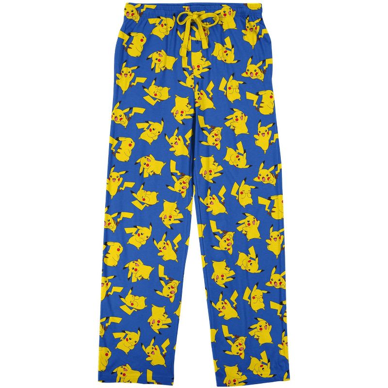 Pokemon Happy Pikachu Men's Blue Sleep Pajama Pants, 1 of 3