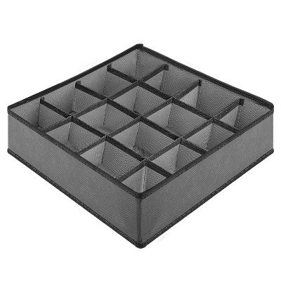 Garnen Drawer Organizer Clothes, 16 Cell Dresser Organizer Bins Divider for Socks Underwear Organizers, Baby Nursery Closet Organizer & Storage, Gray
